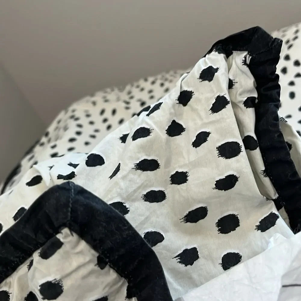KATE SPADE Black Dots Duvet King Comforter